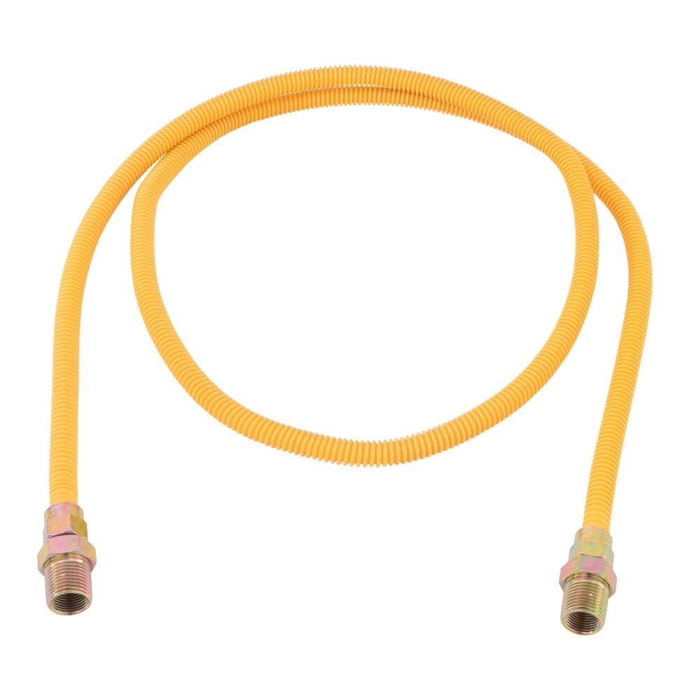 Eastman 10YE505072 72 in Yellow Stainless Steel Gas Connector 3/8 in OD with 1/2 in MIP x 1/2 in MIP - 3