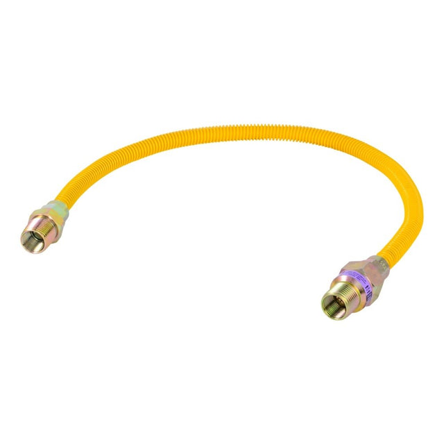 Eastman 10YE50V024B 3/8 in. OD x 24 in. Yellow Stainless Steel EFV Gas Connector 1/2 in. MIP x 1/2 in. MIP