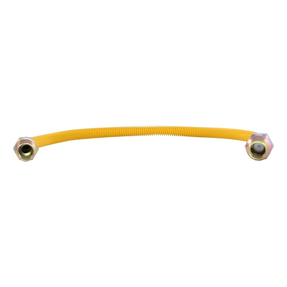 Eastman 10YE50V024B 3/8 in. OD x 24 in. Yellow Stainless Steel EFV Gas Connector 1/2 in. MIP x 1/2 in. MIP - 3