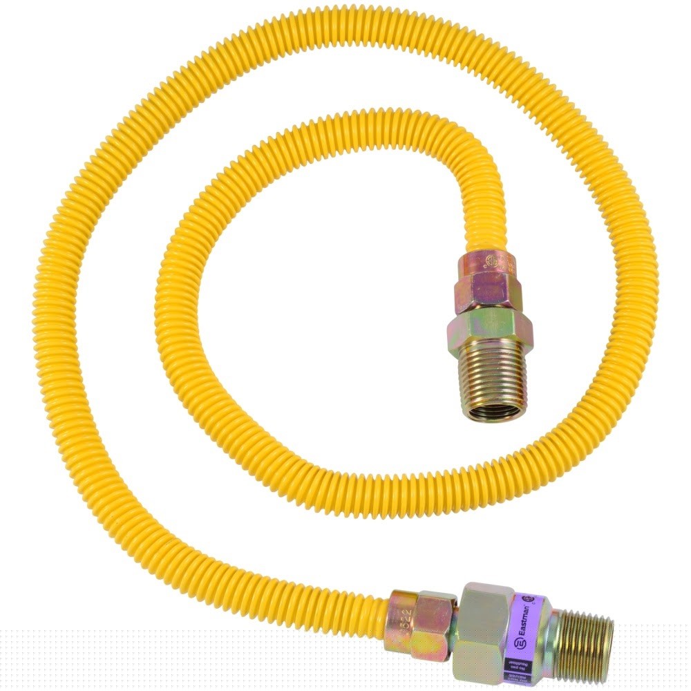 Eastman 10YE50V036B 3/8 in. x 36 in. EFV Stainless Steel Gas Connector with 1/2 in. MIP Ends
