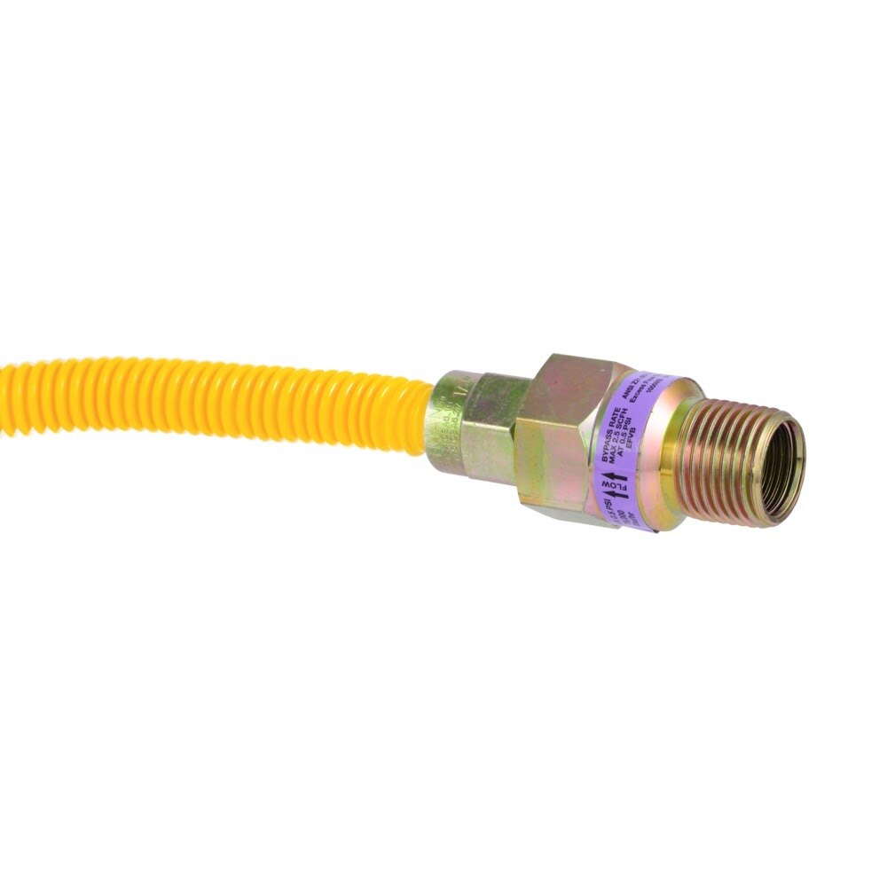 Eastman 10YE50V036B 3/8 in. x 36 in. EFV Stainless Steel Gas Connector with 1/2 in. MIP Ends - 3