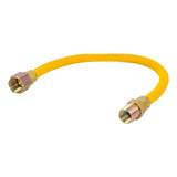 Eastman 10YE515018B 18 in Yellow Stainless Steel Gas Connector 3/8 in OD 1/2 in FIP x 1/2 in MIP