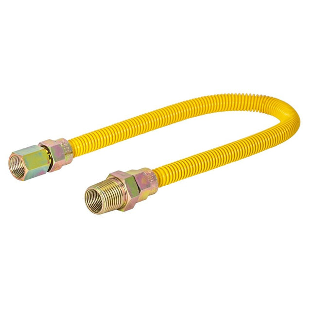 Eastman 10YE515018 3/8 in. x 18 in. Yellow Coated Gas Connector with 1/2 in. FIP x 1/2 in. MIP