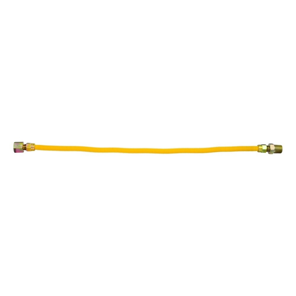 Eastman 10YE515024B 3/8 in OD 24 in Yellow Stainless Steel Gas Connector 1/2 in FIP x 1/2 in MIP - 2