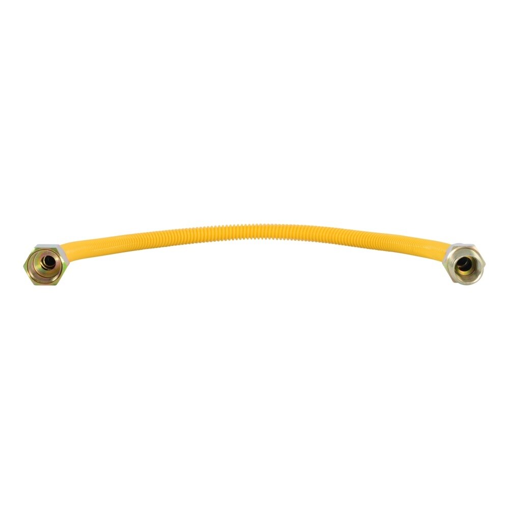 Eastman 10YE515024B 3/8 in OD 24 in Yellow Stainless Steel Gas Connector 1/2 in FIP x 1/2 in MIP - 3