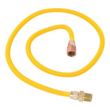 Eastman 10YE515048B 3/8 in OD x 48 in Yellow Stainless Steel Gas Connector 1/2 in FIP x 1/2 in MIP