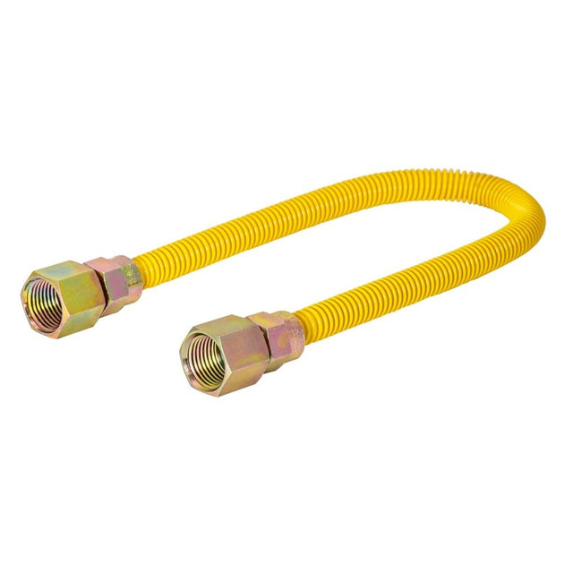 Eastman 10YE515148 3/8 in. OD x 48 in. Yellow Stainless Steel Gas Connector with 1/2 in. FIP x 1/2 in. FIP Ends