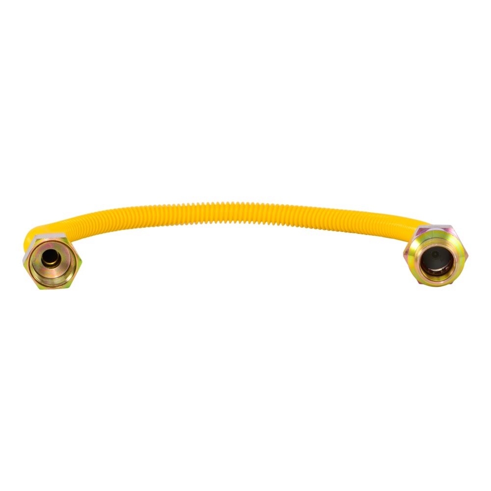 Eastman 10YE51V024B 3/8 in. OD x 24 in. Yellow Stainless Steel EFV Gas Connector - 3
