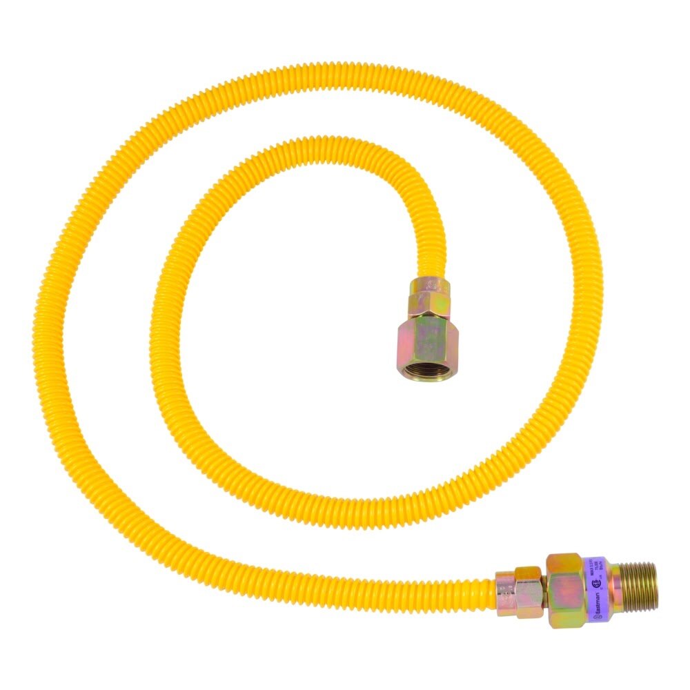 Eastman 10YE51V048B 3/8 in. OD x 48 in. Yellow Stainless Steel Gas Connector with ArmorBoost EFV