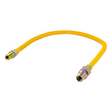 Eastman 10YE52V024B 3/8 in. OD x 24 in. Yellow Coated Stainless Steel Gas Connector with EFV