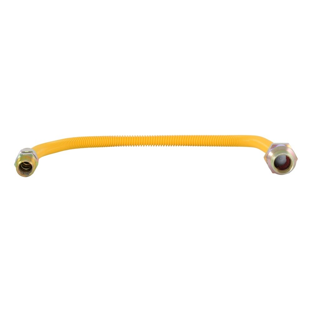 Eastman 10YE52V024B 3/8 in. OD x 24 in. Yellow Coated Stainless Steel Gas Connector with EFV - 3