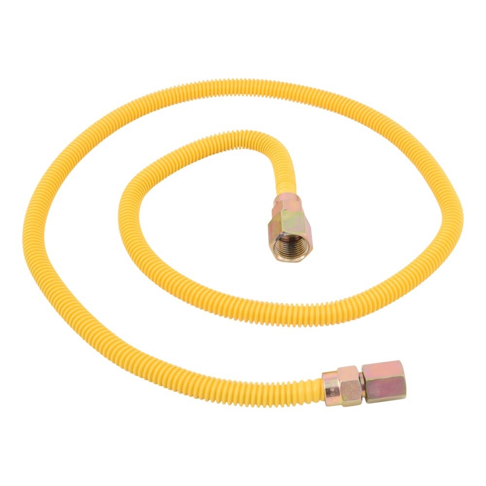 Eastman 10YE535148B 3/8 in x 48 in Yellow Stainless Steel Gas Connector 3/8 FIP x 1/2 FIP