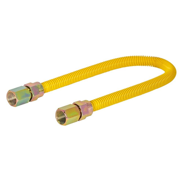Eastman 10YE535324 3/8 in. OD x 24 in. Yellow Stainless Steel Gas Connector 3/8 in. FIP x 3/8 in. FIP