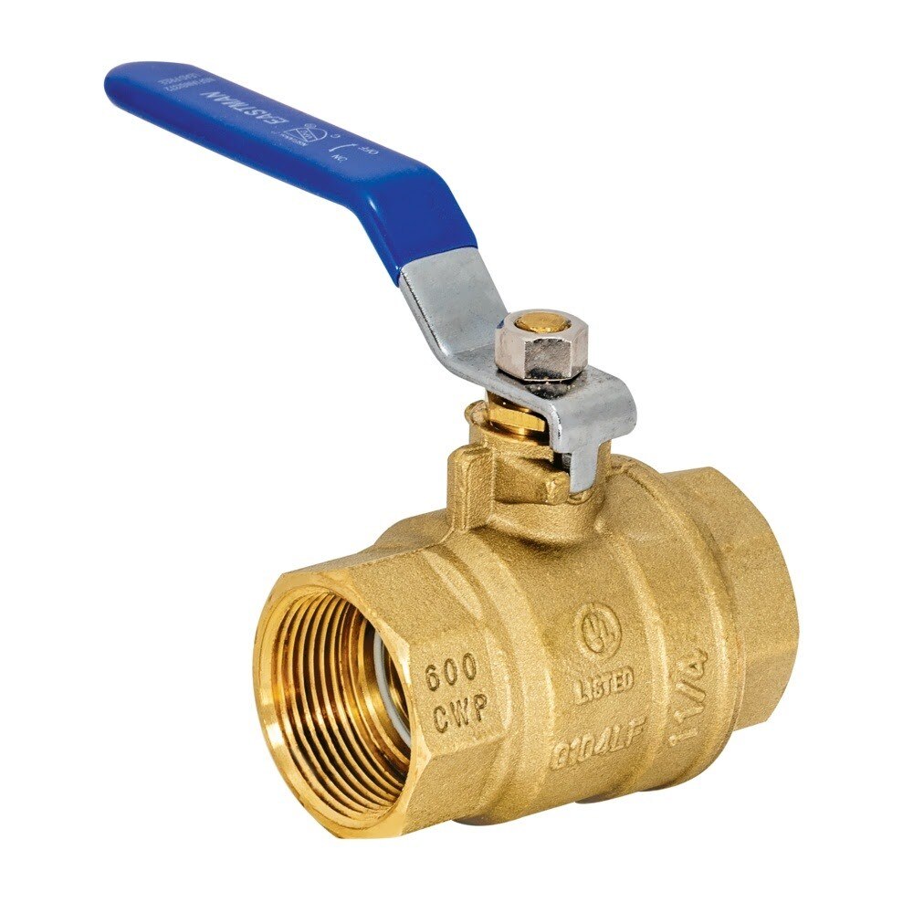 Eastman 20051LF 1-1/4 in. Heavy-Duty Brass IPS Full Port Ball Valve - 2