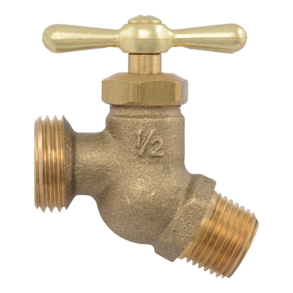 Eastman 20205 1/2 in. MIP x MHT Brass No Kink Hose Bibb - 2