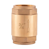 Eastman 20403LF 3/4 in. IPS Brass In-Line Check Valve for Backflow Prevention