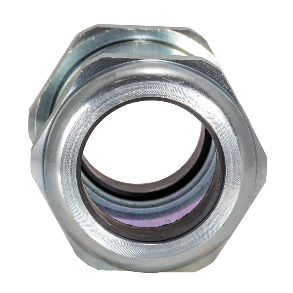 Eastman 20568 1-1/4 in. x 4-5/8 in. Long Pattern Galvanized Steel Compression Coupling - 2