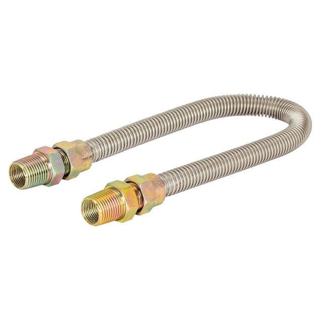 Eastman 20SS505012 1/2 in. OD x 12 in. Stainless Steel Gas Connector MIP x MIP