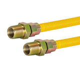 Eastman 20YE505012 1/2 in OD x 12 in Yellow Epoxy-Coated Stainless Steel Gas Connector MIP x MIP - 2