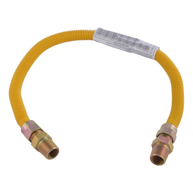 Eastman 20YE505024B 1/2 in OD x 24 in L Yellow Epoxy Coated Stainless Steel Gas Connector