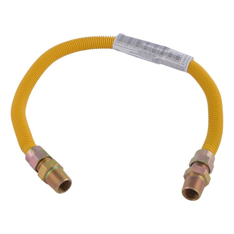 Eastman 20YE505024 1/2 in OD x 24 in Yellow Epoxy Coated Stainless Steel Gas Connector MIP x MIP