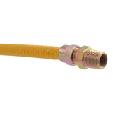 Eastman 20YE505024 1/2 in OD x 24 in Yellow Epoxy Coated Stainless Steel Gas Connector MIP x MIP - 2
