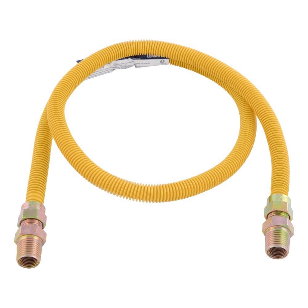 Eastman 20YE505048B 1/2 in. x 48 in. Yellow Coated Stainless Steel Gas Connector MIP x MIP