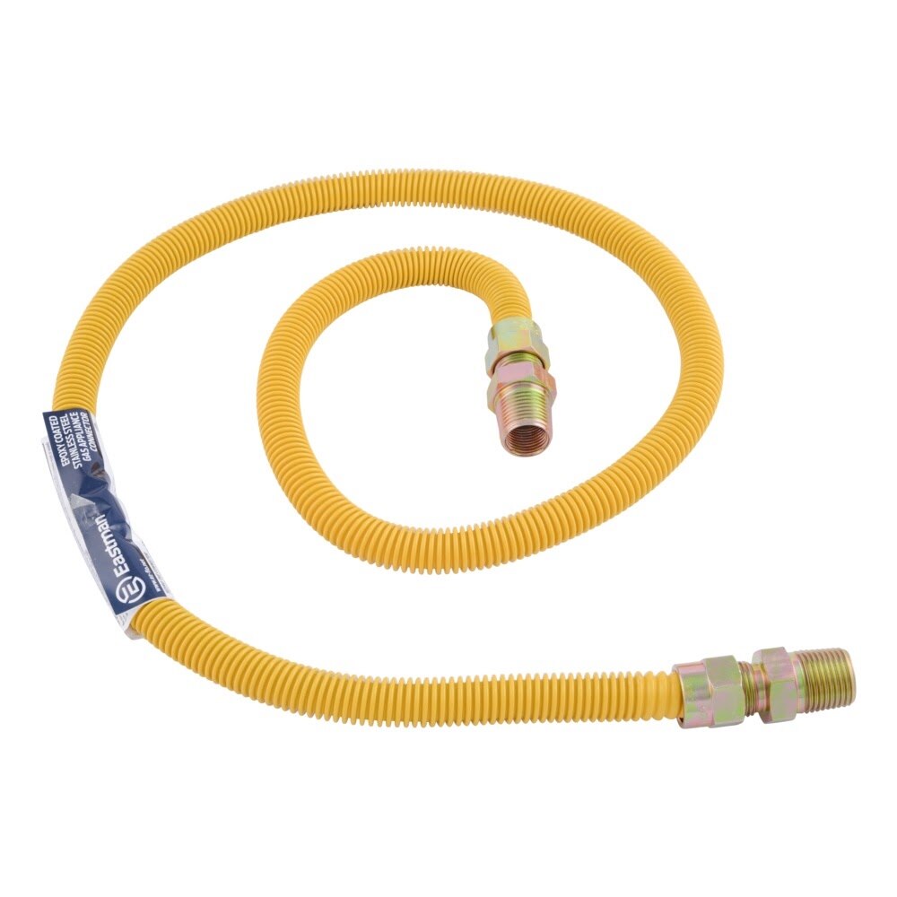 Eastman 20YE505048B 1/2 in. x 48 in. Yellow Coated Stainless Steel Gas Connector MIP x MIP - 3