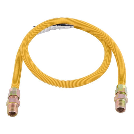 Eastman 20YE505048 1/2 in. OD x 48 in. Yellow Epoxy-Coated Stainless Steel Gas Connector MIP x MIP