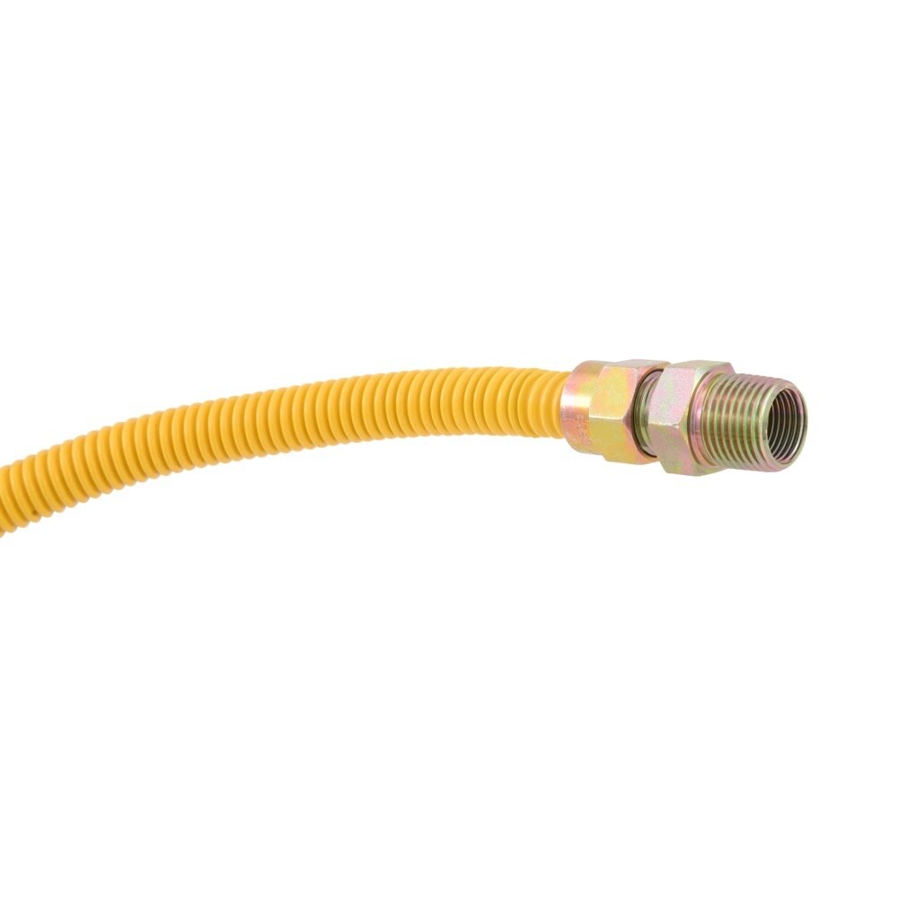 Eastman 20YE505072 1/2 in. OD x 72 in. Yellow Stainless Steel Gas Connector with 1/2 in. MIP Ends - 2