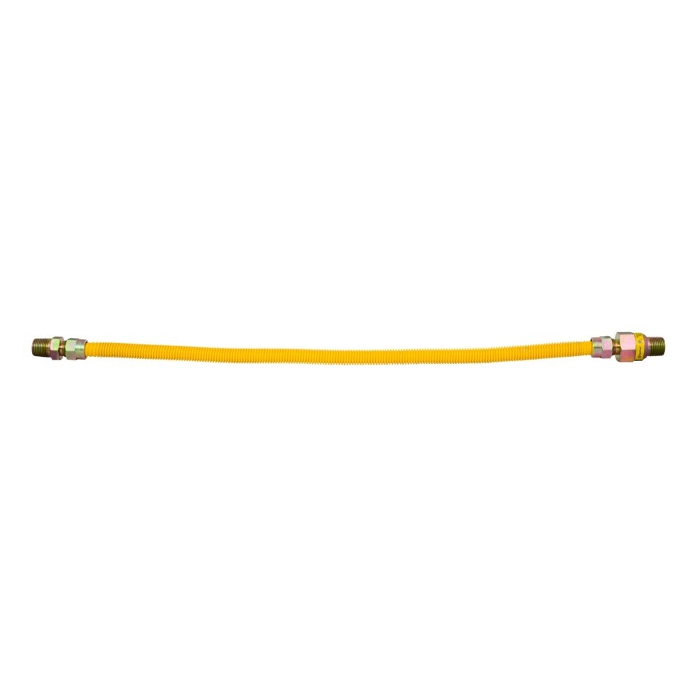 Eastman 20YE50V024B 1/2 in. OD x 24 in. Yellow Stainless Steel EFV Gas Connector MIP x MIP - 2