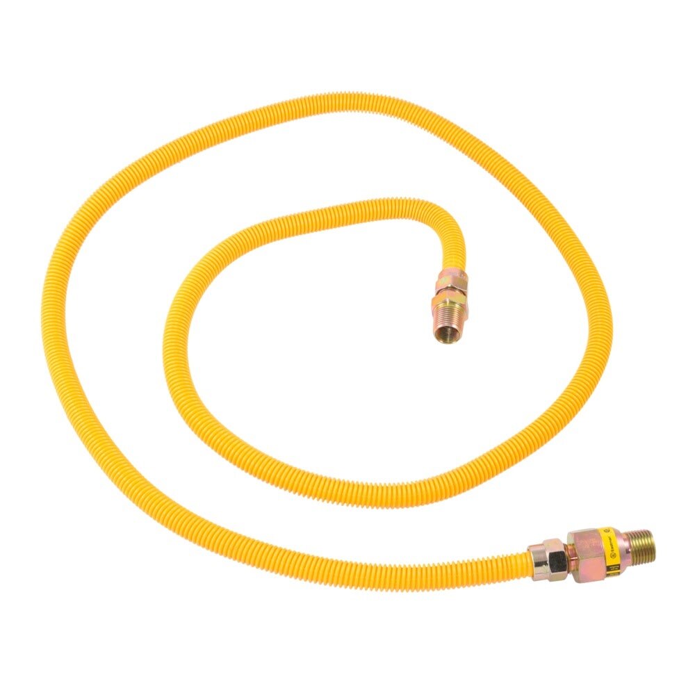 Eastman 20YE50V072B 1/2 in. OD x 72 in. Yellow Coated Stainless Steel Gas Connector with EFV
