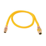 Eastman 20YE50V148B 1/2 in OD x 48 in Yellow Stainless Steel Gas Connector MIP x FIP EFV - 2