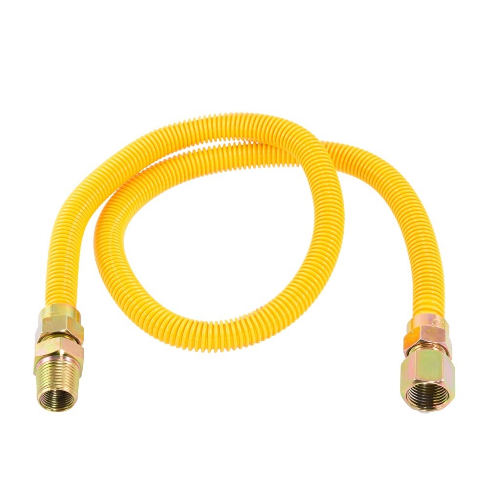 Eastman 20YE515036B 36 in. Yellow Stainless Steel Gas Connector with 1/2 in. FIP x 1/2 in. MIP Ends - 2