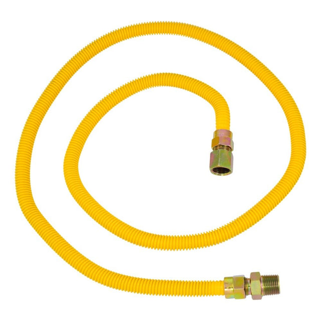 Eastman 20YE515060B 1/2 in. OD x 60 in. Yellow Stainless Steel Gas Connector 1/2 in. FIP x 1/2 in. MIP