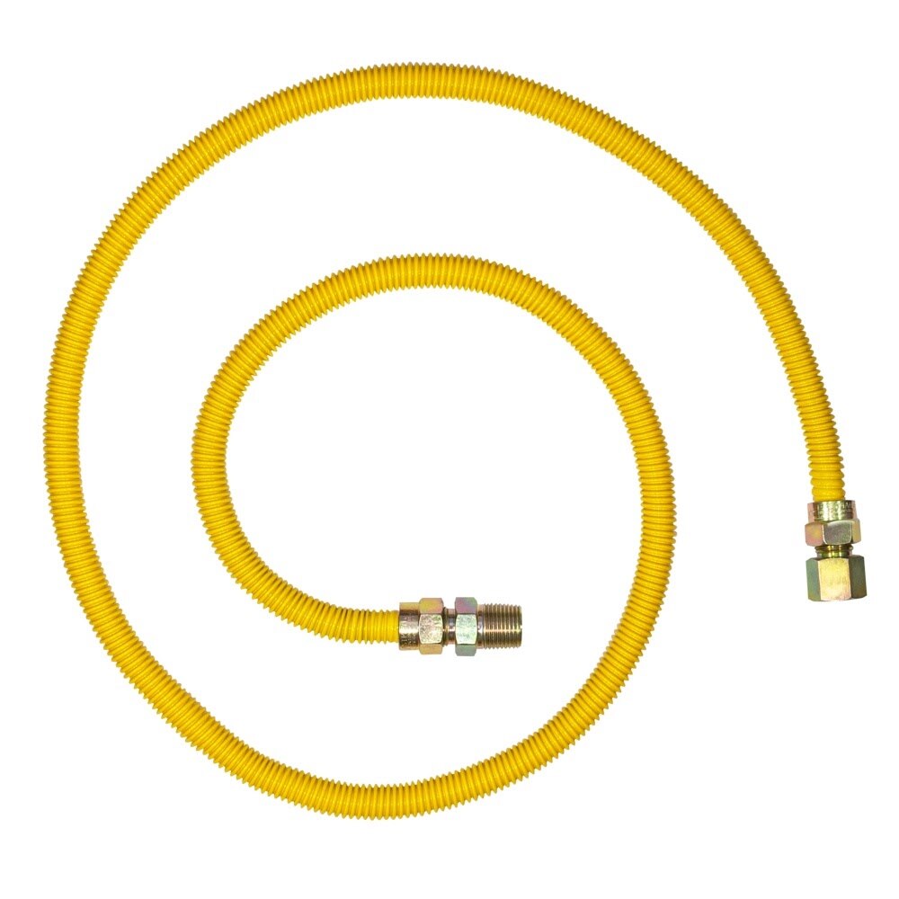 Eastman 20YE515060 1/2 in. OD x 60 in. Yellow Stainless Steel Gas Connector with FIP x MIP Ends