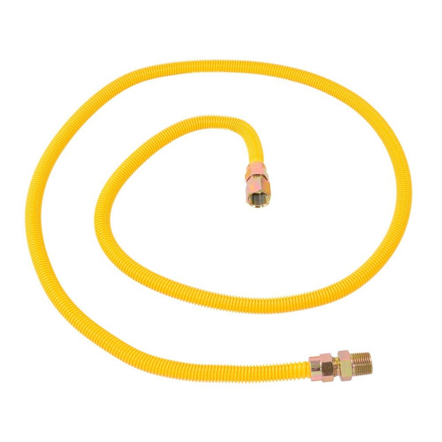Eastman 20YE515072B 1/2 in. OD x 72 in. Yellow Stainless Steel Gas Connector 1/2 in. FIP x 1/2 in. MIP