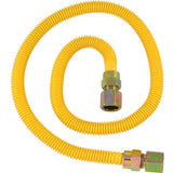 Eastman 20YE515136B 1/2 in. OD x 36 in. Yellow Stainless Steel Gas Connector with 1/2 in. FIP Ends