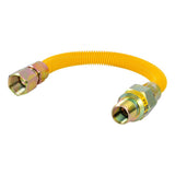 Eastman 20YE51V012B Half Inch OD 12 Inch Yellow Stainless Steel EFV Gas Connector FIP x MIP