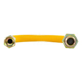 Eastman 20YE51V012B Half Inch OD 12 Inch Yellow Stainless Steel EFV Gas Connector FIP x MIP - 3