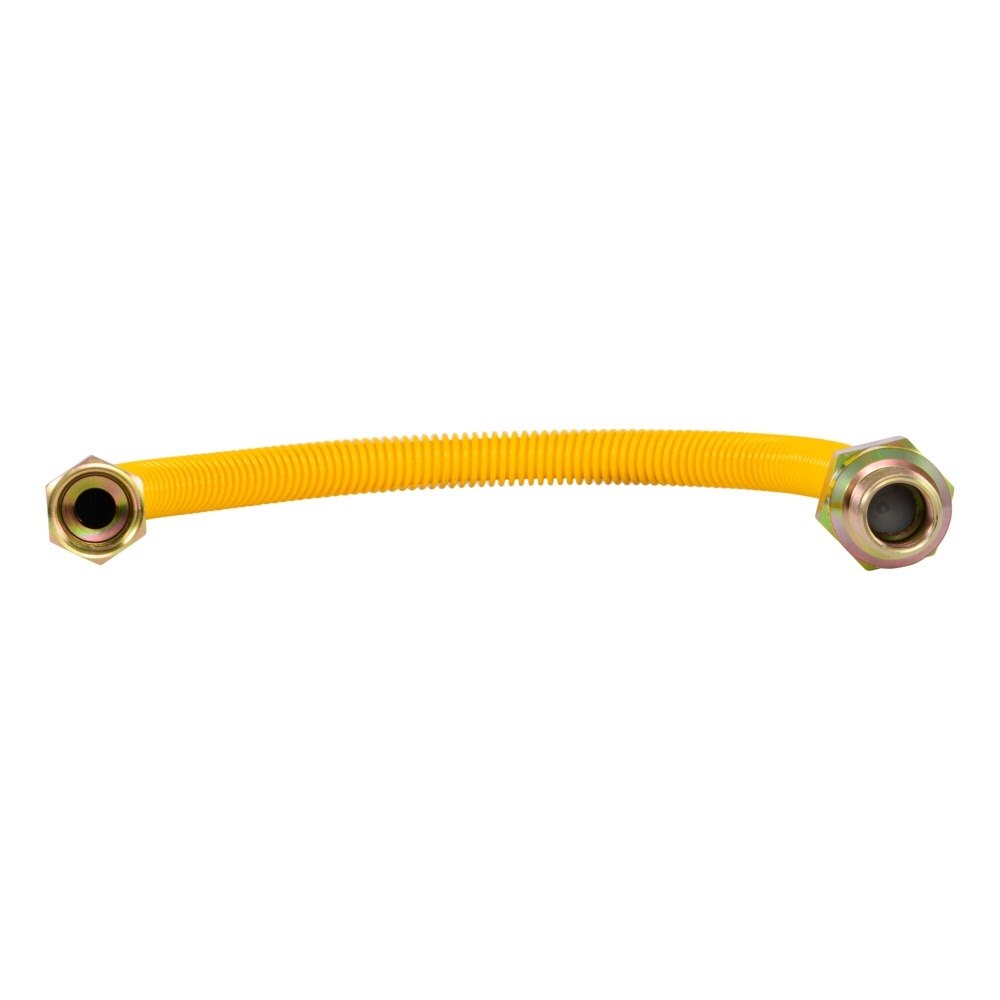 Eastman 20YE51V018B 1/2 in. OD x 18 in. Yellow Coated Stainless Steel Gas Connector with EFV - 3