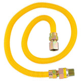 Eastman 20YE51V036B 1/2 in. x 36 in. Yellow Stainless Steel Gas Connector with EFV