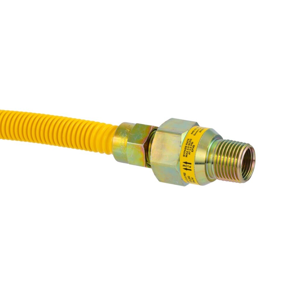 Eastman 20YE51V036B 1/2 in. x 36 in. Yellow Stainless Steel Gas Connector with EFV - 3
