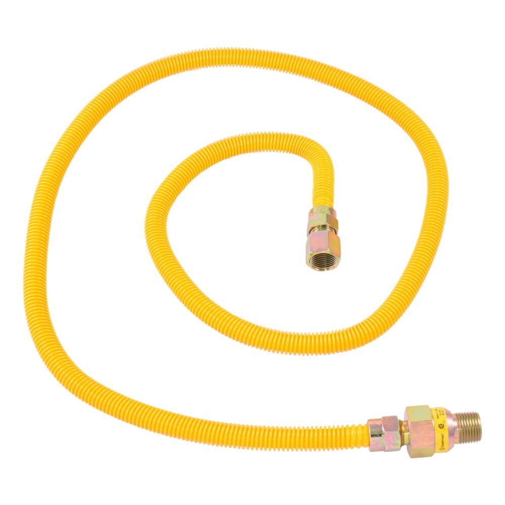 Eastman 20YE51V060B 1/2 in FIP x 1/2 in MIP 60 in Stainless Steel Gas Connector with EFV