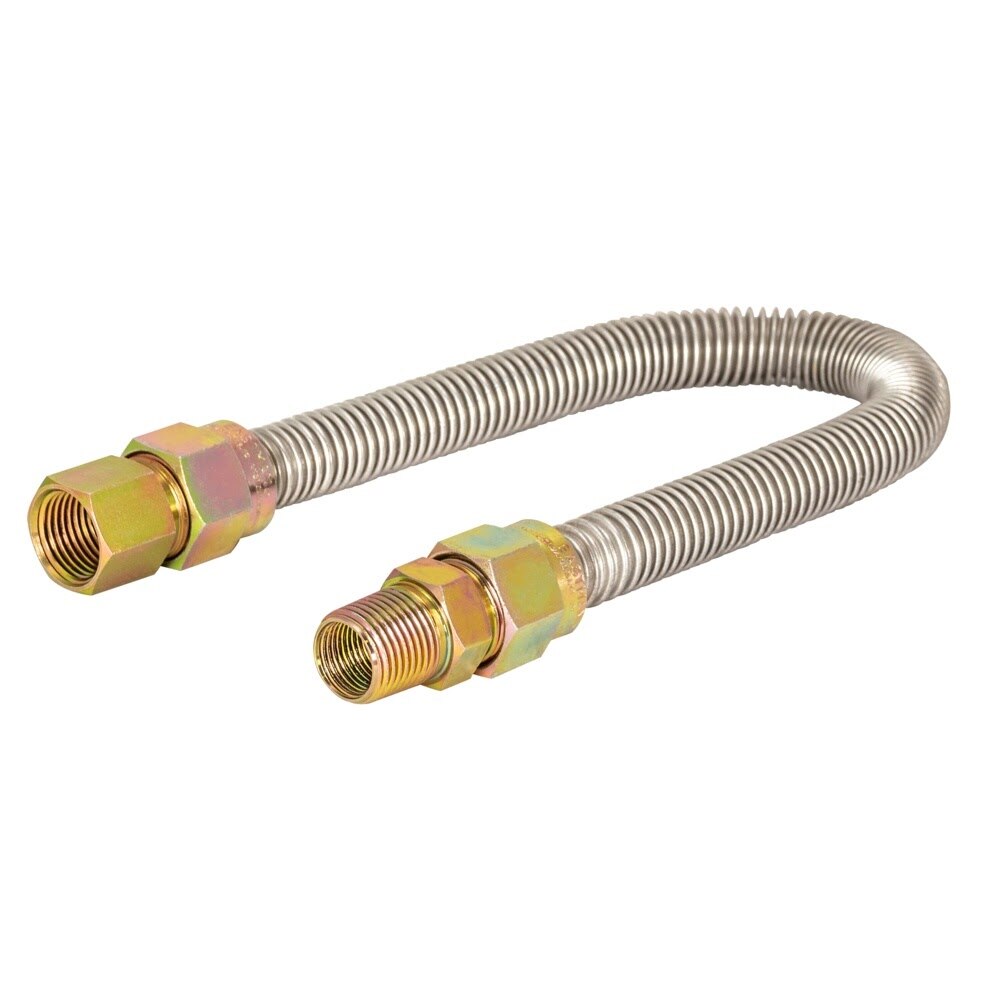 Eastman 30SS515024 5/8 in. OD x 24 in. Stainless Steel Gas Connector with 1/2 in. FIP x 1/2 in. MIP