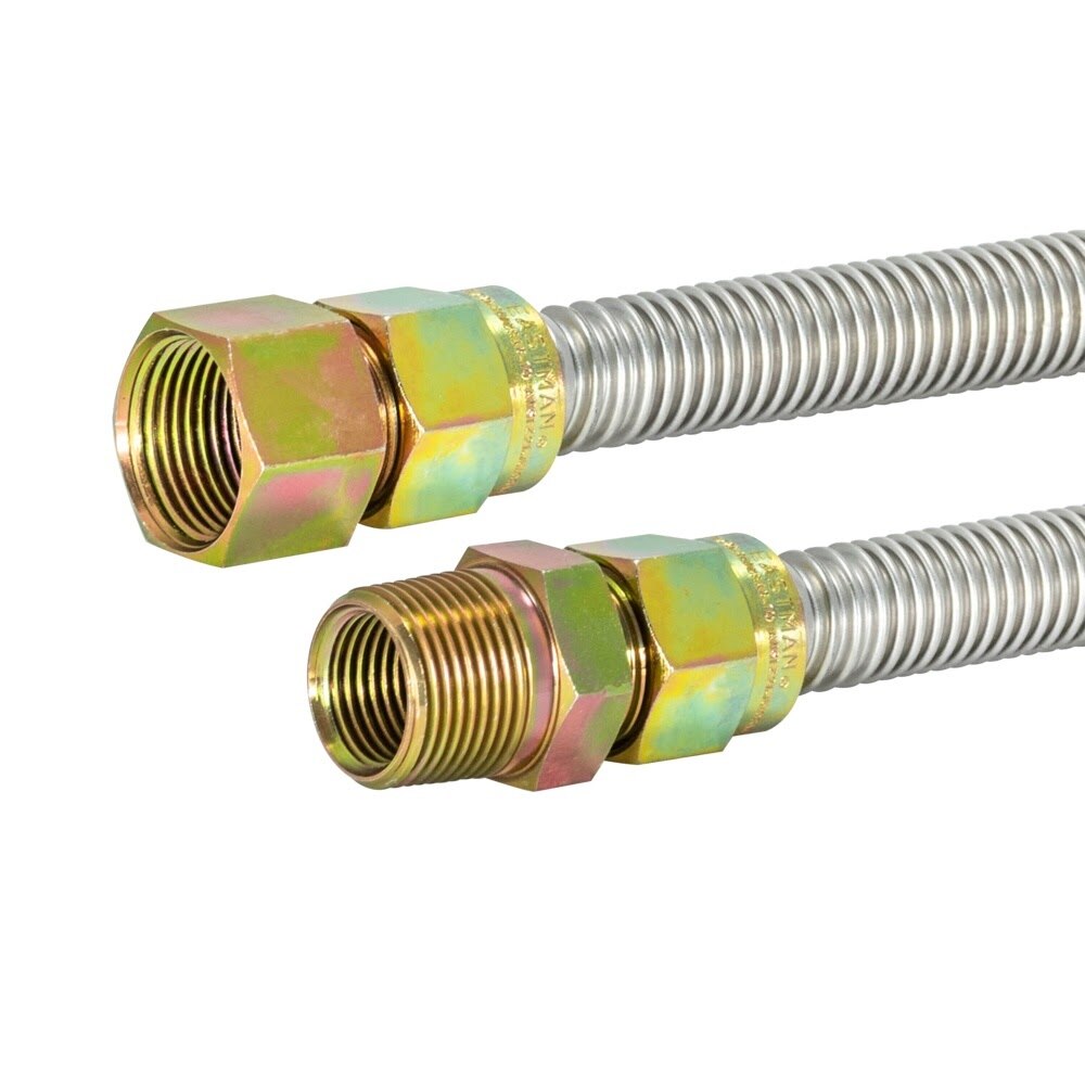 Eastman 30SS515072 5/8 in. OD 72 in. Stainless Steel Gas Connector with 1/2 in. FIP x 1/2 in. MIP Ends - 2