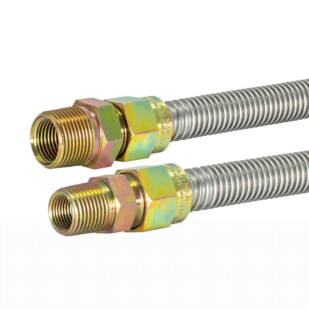 Eastman 30SS545060 5/8 in. OD x 60 in. L Stainless Steel Gas Connector with 3/4 in. MIP x 1/2 in. MIP Ends - 2