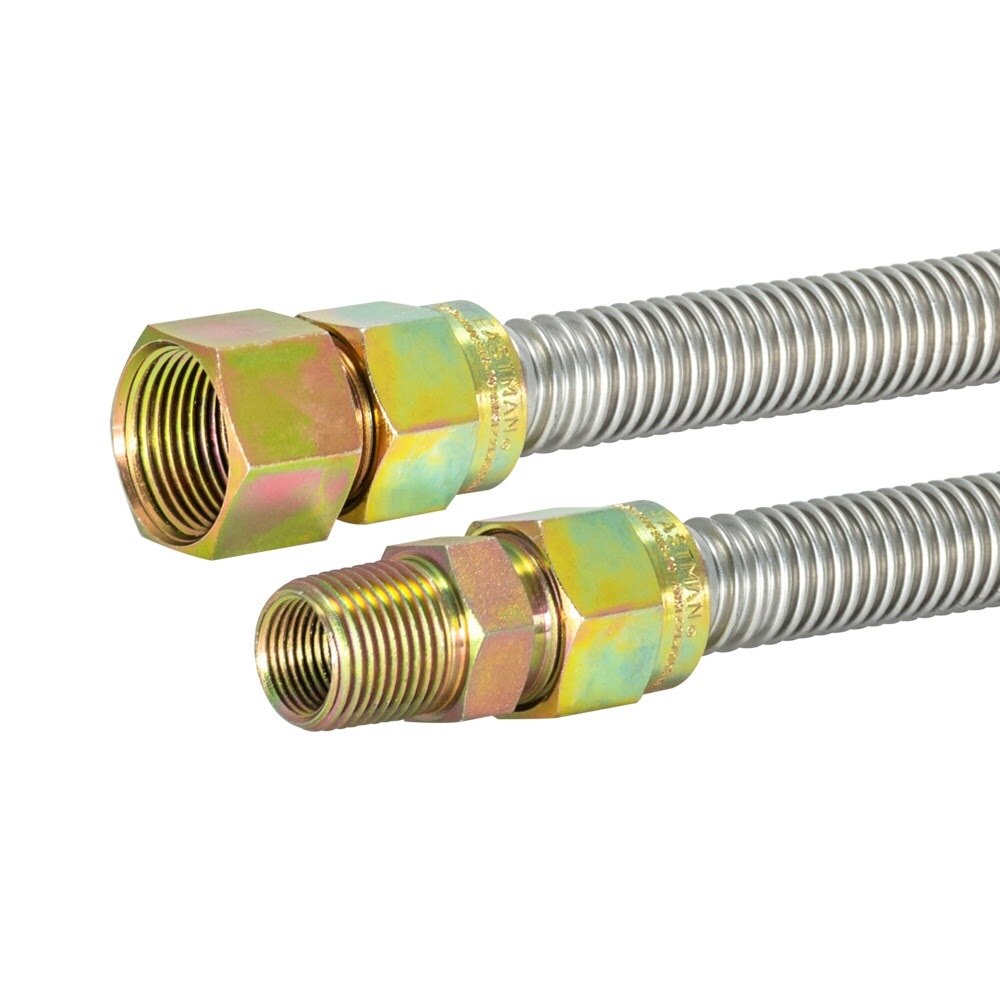 Eastman 30SS555036 36 in. Stainless Steel Gas Connector with 3/4 in. FIP x 1/2 in. MIP Fittings - 2