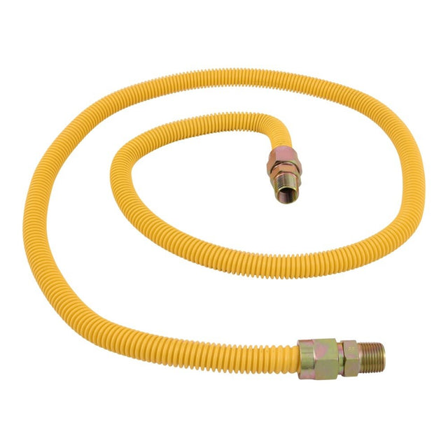Eastman 30YE505060 5/8 in OD 60 in Yellow Coated Stainless Steel Gas Connector with 1/2 in MIP Ends