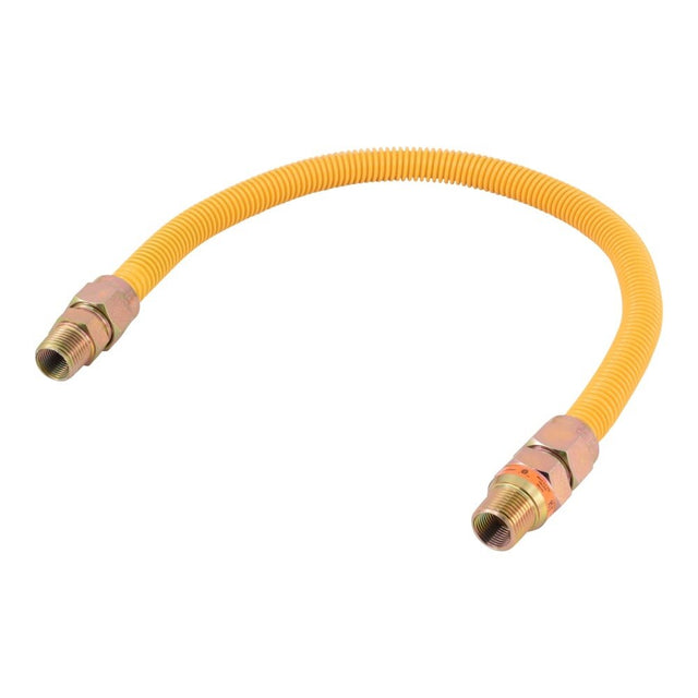 Eastman 30YE50V024B 24 in 5/8 in OD Yellow Stainless Steel Gas Connector with EFV